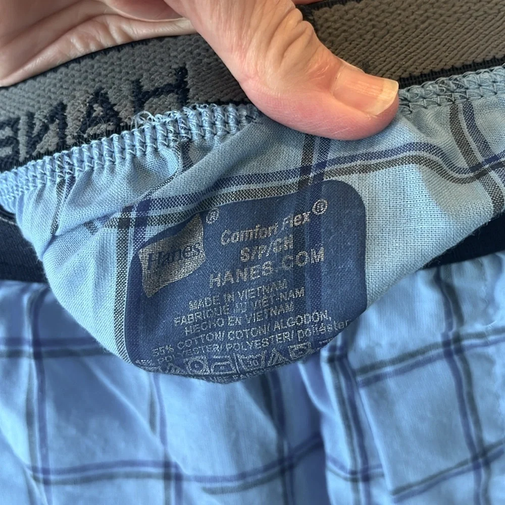 Hanes Men's Blue Plaid Boxers